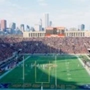 High angle view of spectators in a stadium Soldier Field (before 2003 renovations) Chicago Illinois USA (18 x 6)