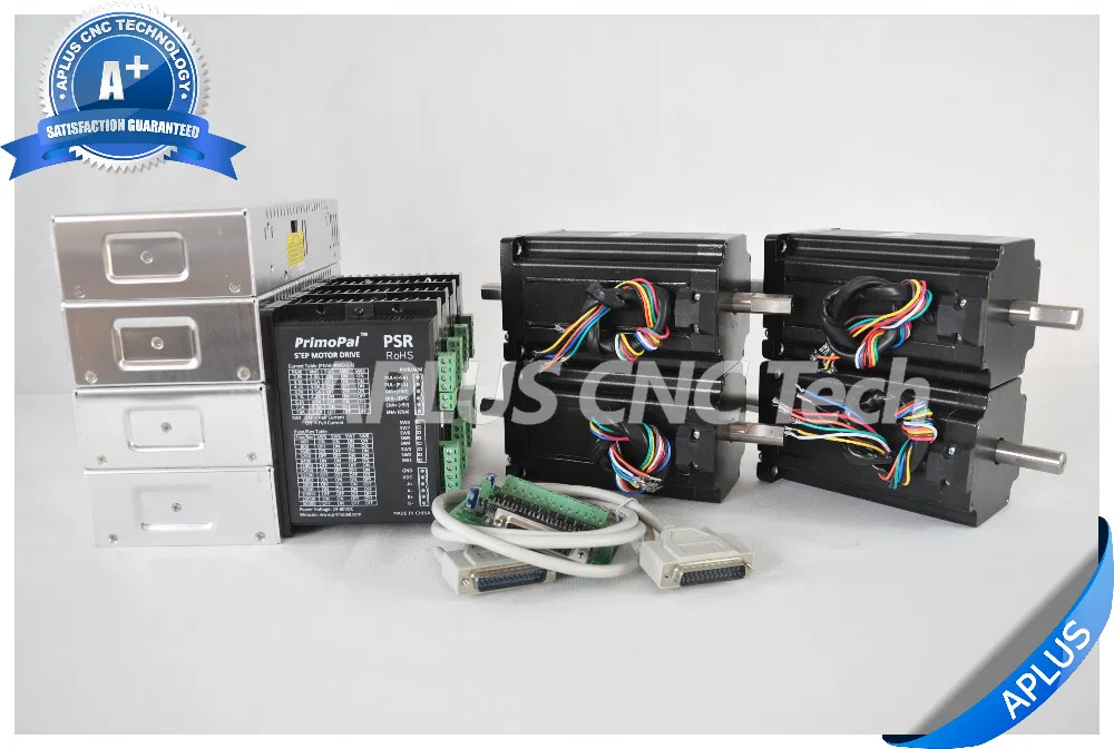 

4-Axis NEMA 34 Dual Shaft Stepper Motor 1696oz-in & Driver PSR8078 & 48V Power Supply Kit