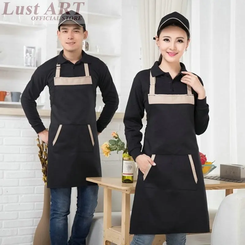 Food Service black red aprons for woman man apron hotel restaurant kitchen waiter aprons cooking apron B014