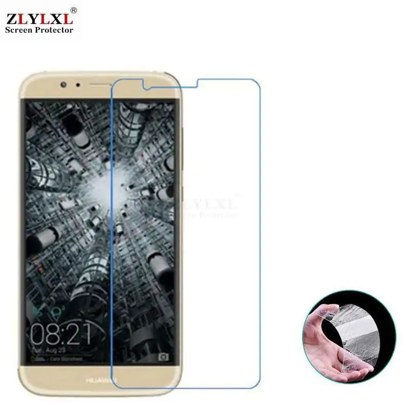 Glass + case Transparent Dirt-resistant soft back case for Huawei G8 tempered glass screen protector
