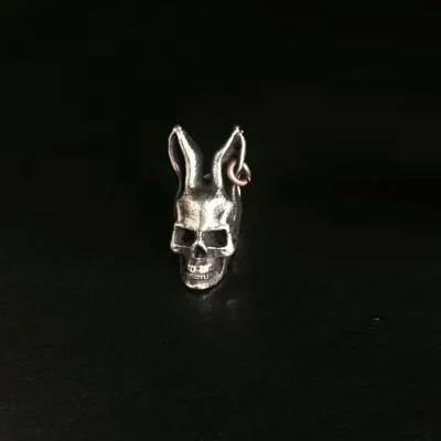Ювелирное изделие, темный череп серьги 925 пробы серебро гипоаллергенный, имеет женскую индивидуальность кролик серьги - Окраска металла: B-1pc