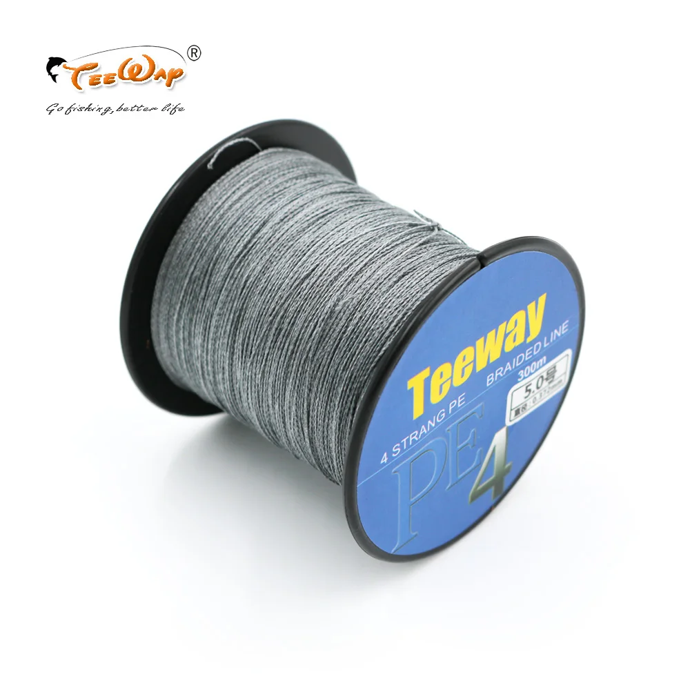 1 قطع 300 متر teeway مزين pe خط الصيد سوبر قوية 4 السواحل ماركة الأسماك سلك لل شبوط الصيد البحري الأسماك حبل الحبل بيكي