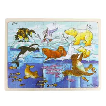 24 шт. деревянная головоломка для детей игрушка мультфильм животных детские деревянные пазлы Развивающие обучающие игрушки для детей# YL1