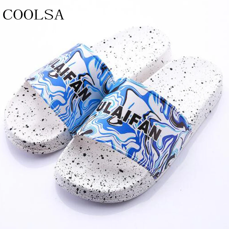 

Women's Summer Printed Letter Slippers Flat Sandals Indoor PVC Bathroom Slippers Beach Flip Flops Women Slides Big Size