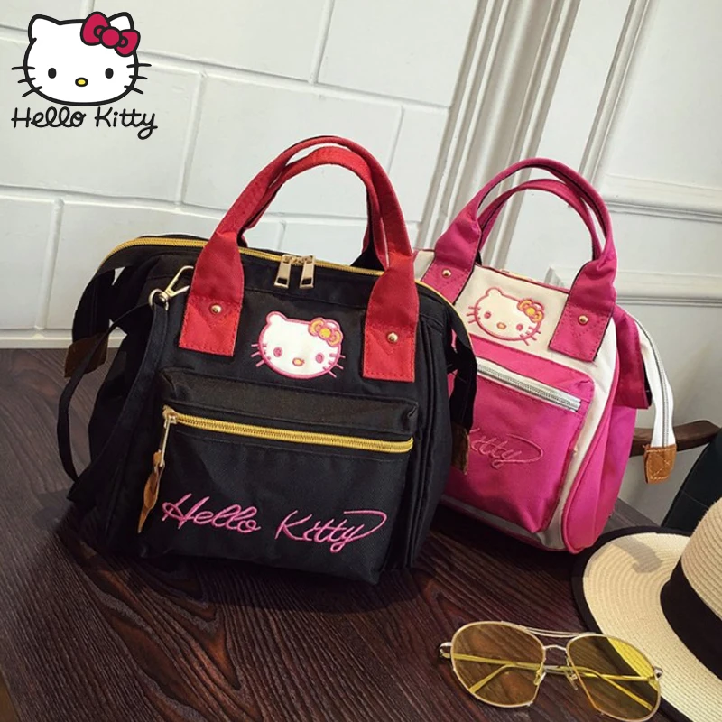 Сумка Hello Kitty модная сумка на плечо рюкзаки из парусины Kawaii через для девочек