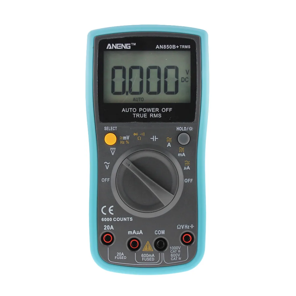 

Portable LCD Digital Multimeter AC/DC Current Ohm Voltmeter Temperature Auto Range Ammeter 6000 Counts Backlight