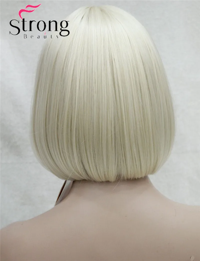 TR-5339 #613 hivision heat resistant cute pale blonde central dot skin top synthetic bob wig (4)