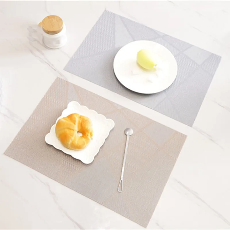 4 قطعة/الوحدة أوروبا تحديد الموقع الأزياء البلاستيكية طاولة طعام حصيرة منصات القرص عاء سادة الوقايات طاولة مقاومة للمياه القماش سادة زلة مقا...