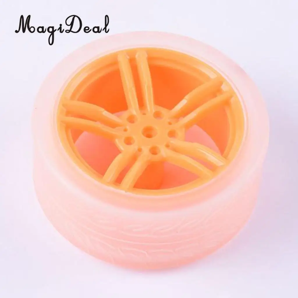 MagiDeal 2Pcs DIY Rubber Plastic Motor Wheel Tyre Tire for Smart Robot Car wheels Handmade Crafts RC Motor Car Parts Toys