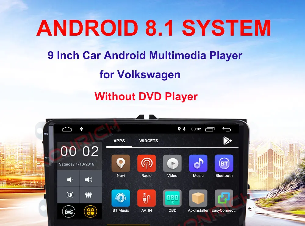 Sale Android 8.1 Auto Stereo Radio GPS Car No DVD Player For koda/Octavia/Seat/VW/CC/PASSAT B6 B7 Golf 5 6 RAM 2GB 4 Core 8