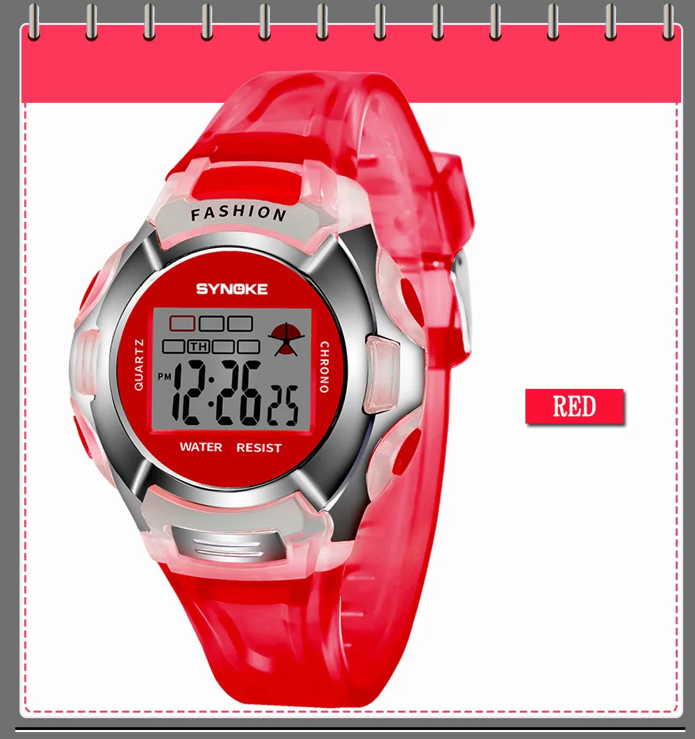 2018 прозрачный красочные Для детей Studentd спортивные светодиодный цифровой наручные часы Водонепроницаемый спортивные часы подарок часы