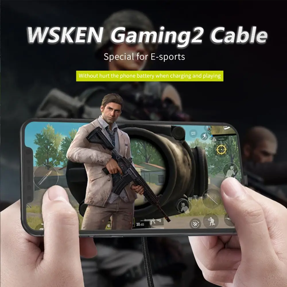 WSKEN المصغّر usb كابل سريع شحن سلك كابل usb لسامسونج S7 S6 Xiaomi هواوي شاحن هاتف محمول يعمل بنظام تشغيل أندرويد لعبة الحبل
