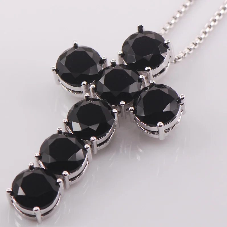 

Huge Cross Black Onyx 925 Sterling Silver Fashion Jewelry Pendant TE421