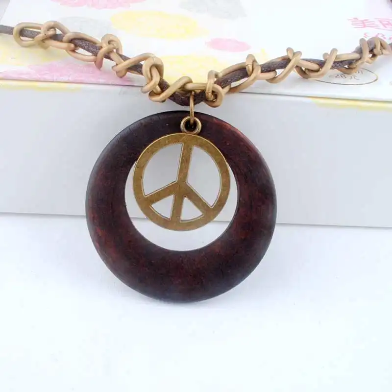 Necklaces /& Pendants Antique Vintage Cross Dog Tag Hollow Peace Symbol Pendant Necklace Men Long Brown Leather Necklace Cord Men Jewelry Accessories