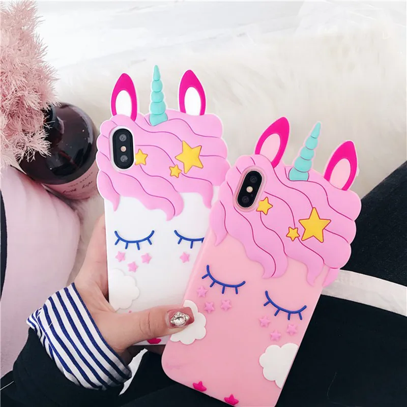 

For iphone x 10 max 3D Silicon Cartoon minnie Cat Unicorn Cupcake Soft silicone Phone Case For iphone XS MAX XR X S coque fundas