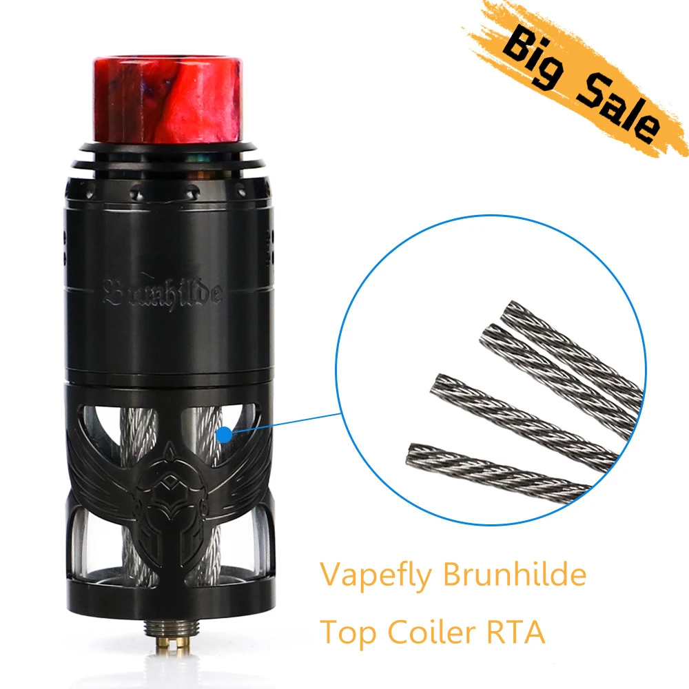 

Original Vapefly Brunhilde Top Coiler RTA 8ml/2ml Hollow Construction&Dual Coil E lectronic cigarette vape vaporizer atomizer