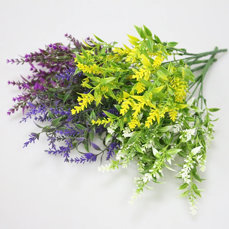 JAROWN Artificial Plants Fake Plastic Lavender 7 Branch Simulation Plastic Flower Bouquet For Wedding Home Party Decoration (20)