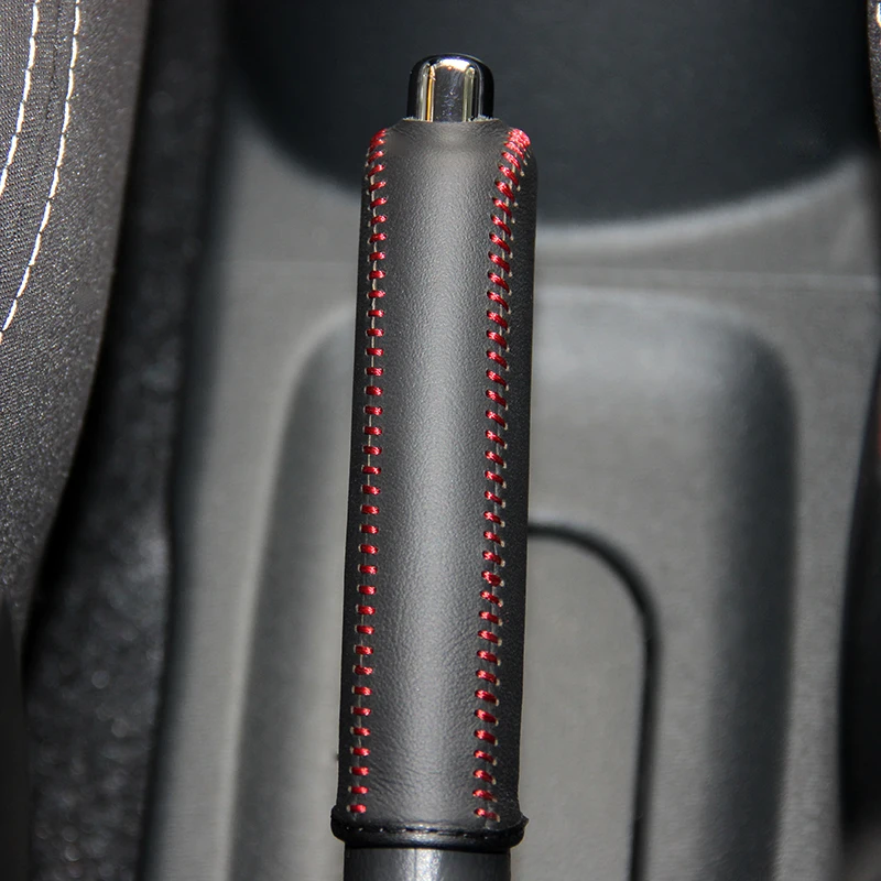 

Top layer leather Case for handbrake Cover For Suzuki Alto hand brake cover Top genuine leather cover handbrake auto