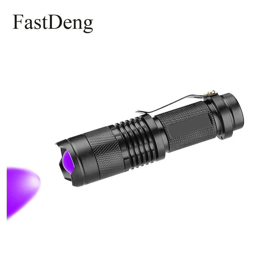 

Rechargeable UV Flashlight Mini Portable LED Torch Zoom Ultra Violet Light Use AA Or 14500 Battery For Marker Checker Detection