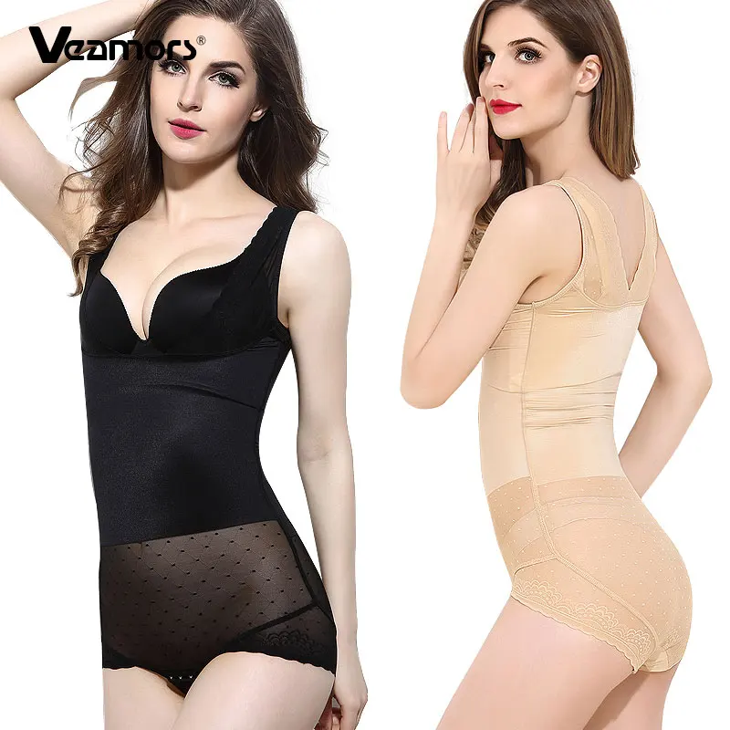 

VEAMORS Plus Size Transparent Mesh body Shaper,Women Slimming Burn Fat Underwear Bodysuit,Tummy Control Abdomen Shapewear L-3XL