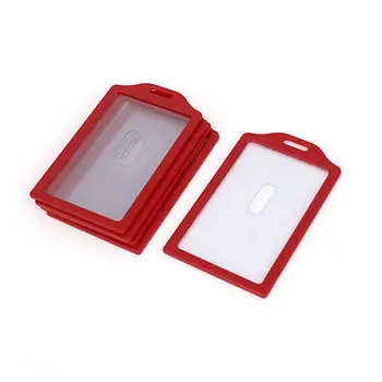 

5pcs Red Plastic Frame Vertical School Slide ID Card Holder 84mm x 52mm
