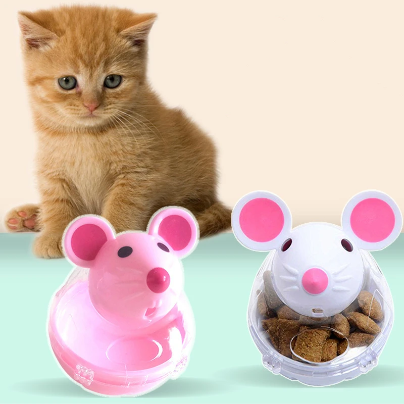 Funny Pet Cat Feeder Toys Mouse Tumbler Pet Educational Toys Cat