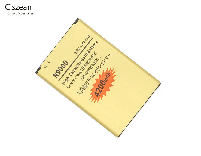 

Ciszean 1x B800BU B800BC B800BZ B800BE 4200mAh Gold Replacement Battery For Samsung Galaxy Note3 Note 3 III N9000 N9002 N9005