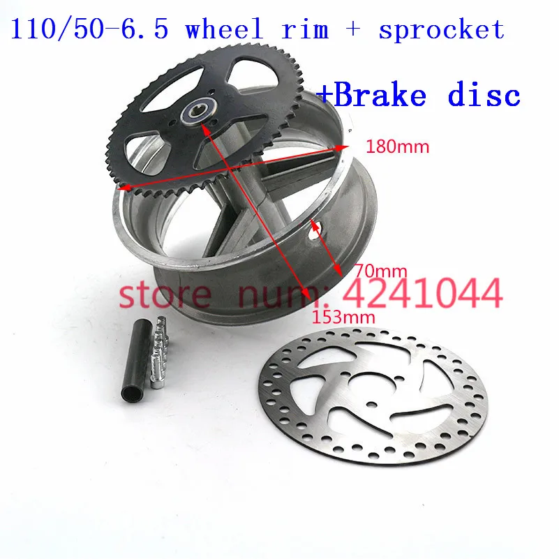 90/65-6.5 front or 110/50-6.5 rear Aluminum Wheel hub,Sprocket,Brake disc Axle bearing fits 49cc Mini Dirt Bike e Scooter Moto 90/65-6.5 front or 110/50-6.5 rear Aluminum Wheel hub,Sprocket,Brake disc Axle bearing fits 49cc Mini Dirt Bike e Scooter Moto