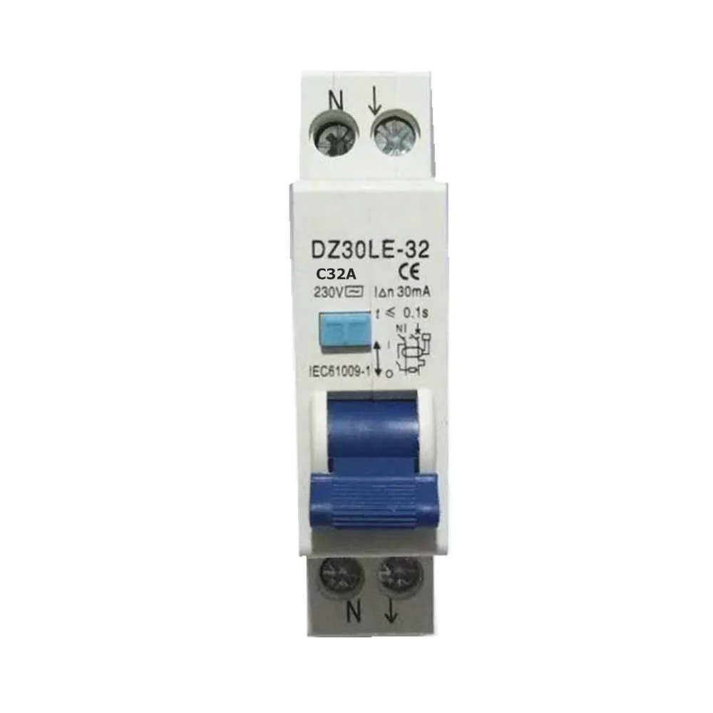 1P+N 32A RCBO 6KA Visszamaradó curren Kerülő út Gyújtásmegszakító Széltében curren Súlyveszteség védelem 18mm Púderdoboz RCD DZ47LE-T1