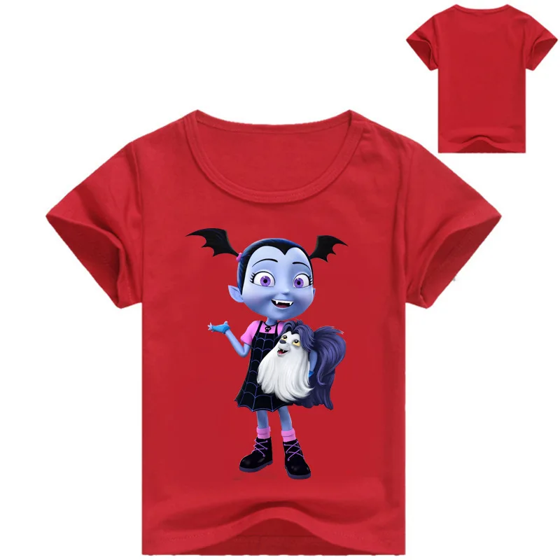 2-12years лето мультфильм vampirina Для детей летняя футболка для маленьких девочек; футболки, топы хлопок Обувь для девочек костюм для мальчиков - Цвет: color at picture