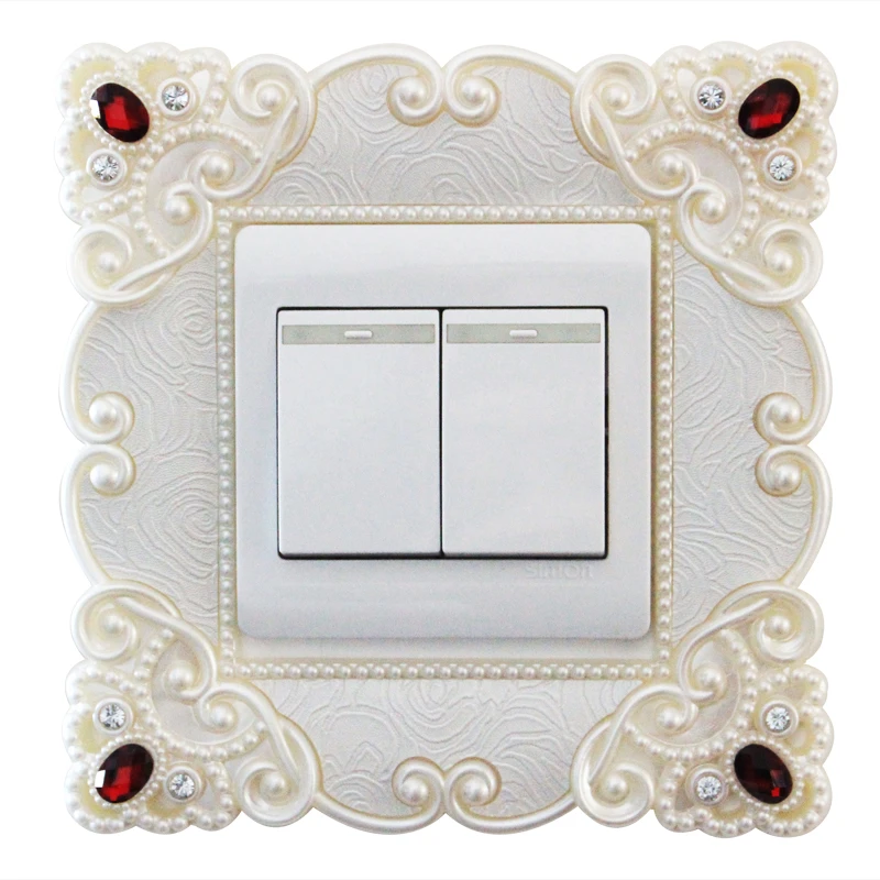 

European creative switch protection cover acrylic switch stickers decorative wall stickers living room outlet L003