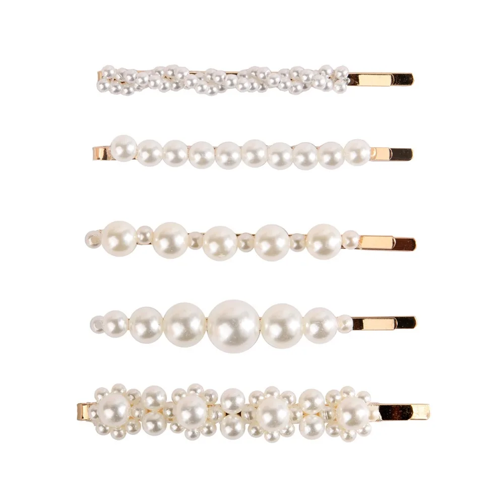

Mecresh 5pcs/set Simulated Pearl Hair Pins for Women Hair Clips Girls Hairpins Barrette Bobby Hairgrip Hair Accessories FJ003