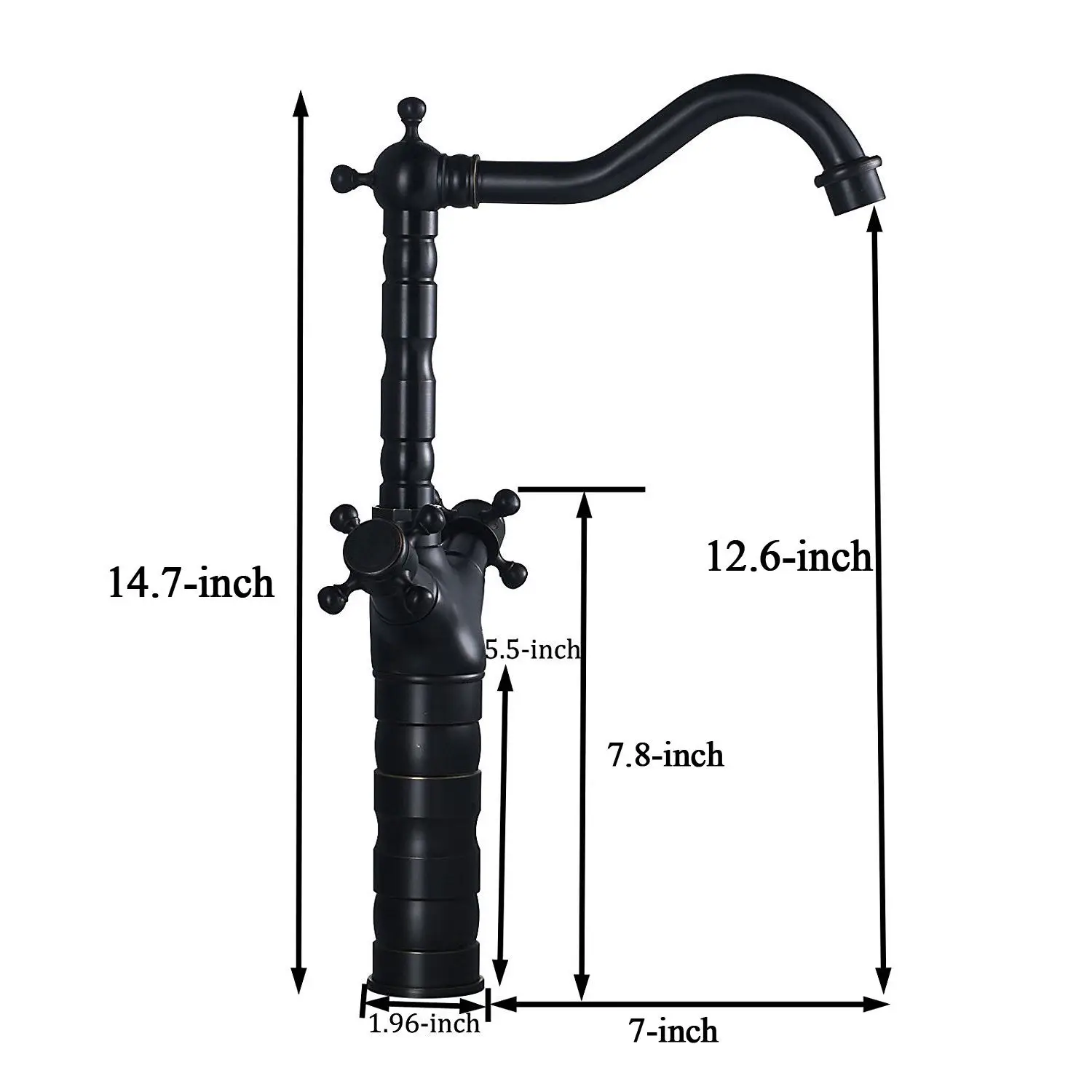 Oil Rubbed Bronze Bathroom Sink Faucet Basin Mixer Tap Double Cross Head Handle Hot and Cold Water Mixer Tap ZD311