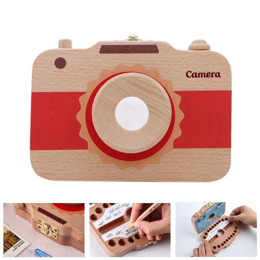 

Wooden Camera Tooth Storage Box Baby Milk Teeth Collect Organizer Child Tooth Preservation Boxes Baby Souvenirs Gifts 4 Types