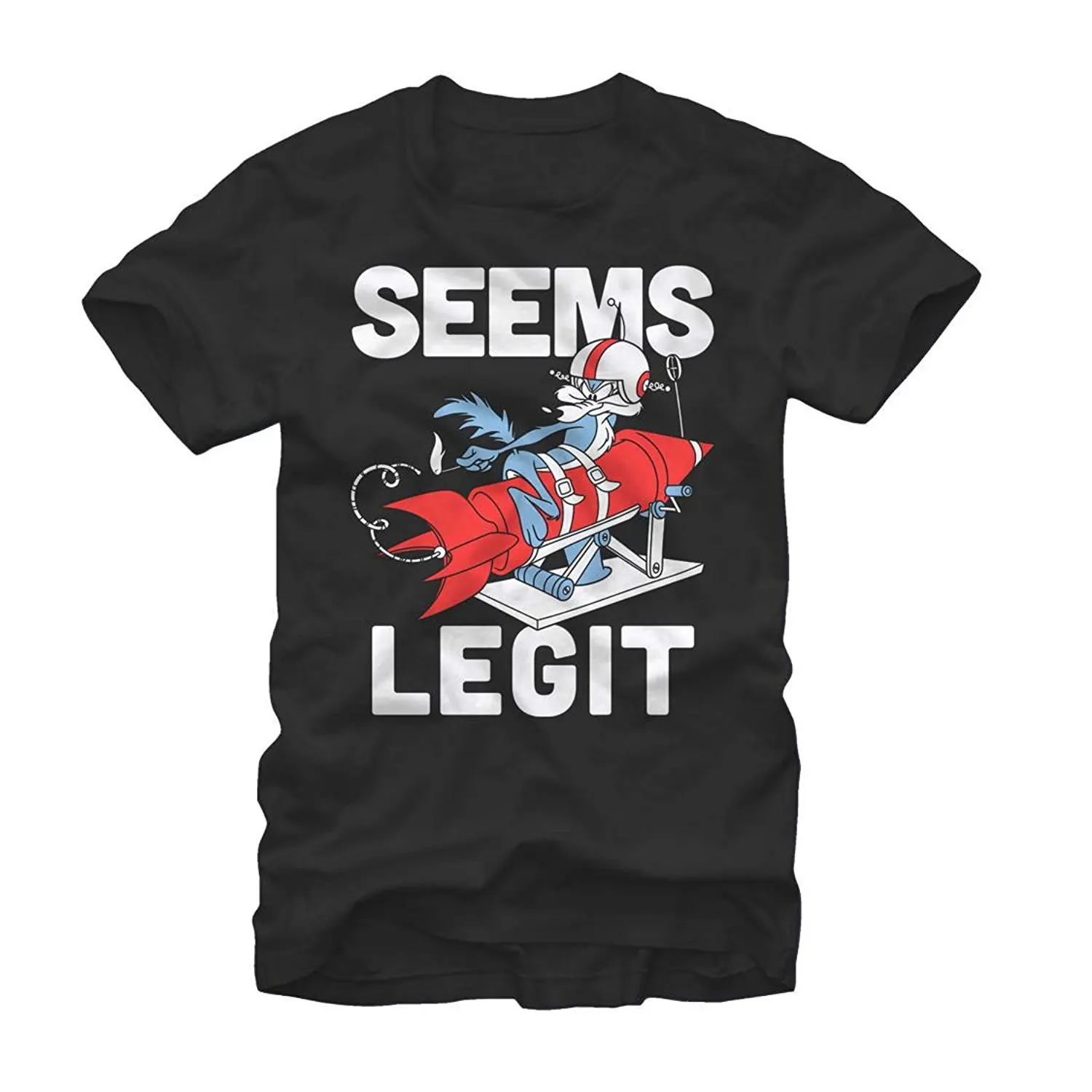 Gildan Человек дешевые футболки Looney Tunes Хитрый Койот кажется законным Mens Graphic