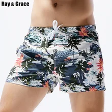 RAY GRACE пляжные Surf обшитые мужские шорты летние быстросохнущие водные виды спорта шорты для женщин эластичный Цветочный Пояс завод Prited плавание шорты мужс