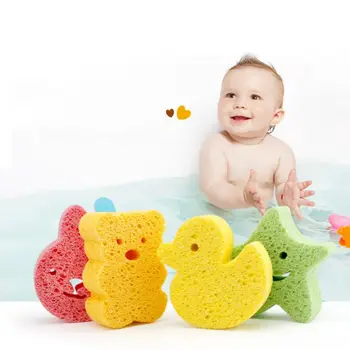 

2pcs Cartoon Soft Baby Bath Brush Sponge Children Bathing Rubbing