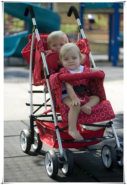 black color red color twins pram baby boy and girls twins stroller strollers for twins take seriously every detail of products in three wheels