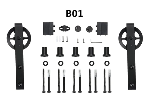 Комплект оборудования для раздвижных дверей сарая из нержавеющей стали и углеродистой стали без рельсов - Цвет: B01