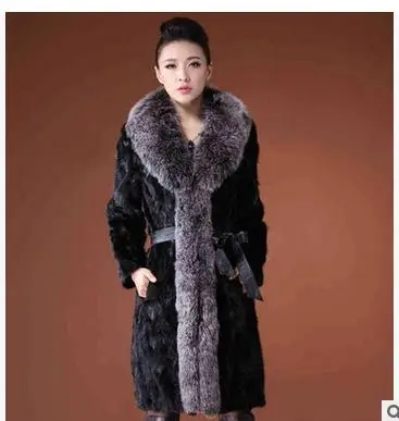 Chaud Lapin Femmes Vestes Black Femme Faux D'hiver J1401 Col Occasionnel Manteaux Section De Femelle Fourrure Grand 3xl Longue Vison S fnWqpZf