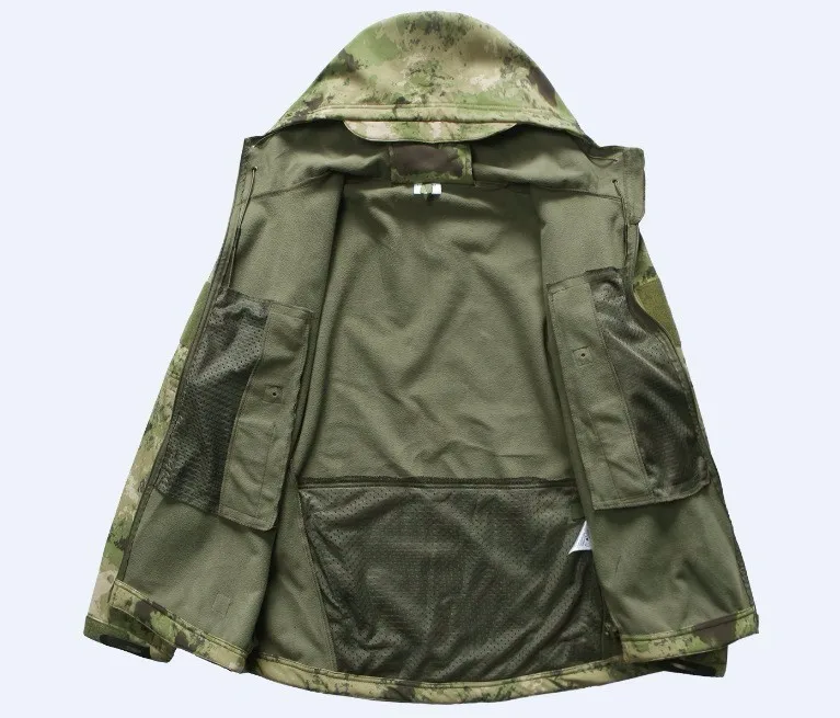 Стелс Акула кожа Военная уличная куртка мужская Спортивная флисовая водонепроницаемая охотничья одежда тактическая камуфляжная армейская куртка с капюшоном