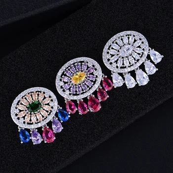 

missvikki Luxury Noble Fashion Stud Earring Bohemia Bridal Wedding Engagement Prong with Full Cubic Zirconia New Design Jewelry