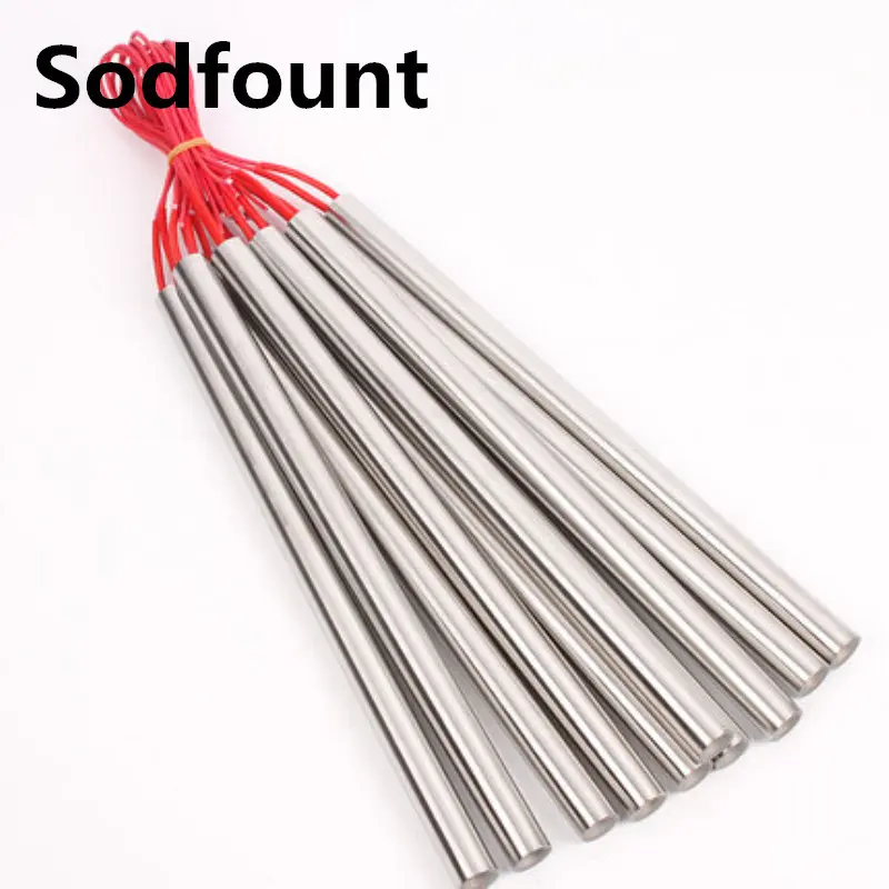 

2pcs Red 2 Wired 16mm x 200mm Heating Element Cartridge Heater AC 220V 650W Electricity Generation Single head heating tube