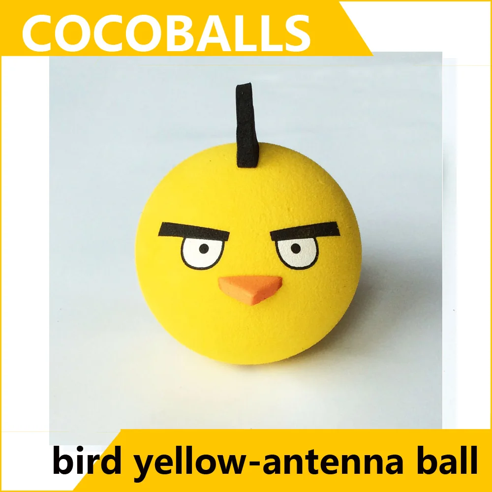 Cocoballs Bird Car Aerial Toppers Yellow Foam Antenna