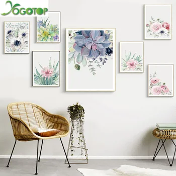 

Nordic Succulent Plants Cactus Cuadros Wall Art Diy Diamond Painting 5D Full Drill Mosaic Diamond Embroidery YY1101