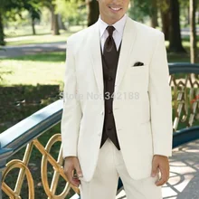 EMS! Свадебный Смокинг цвета слоновой кости костюм/лучшие мужские костюмы/Свадебные Мужские костюмы(куртка+ брюки+ жилет+ галстук) ОК: 244