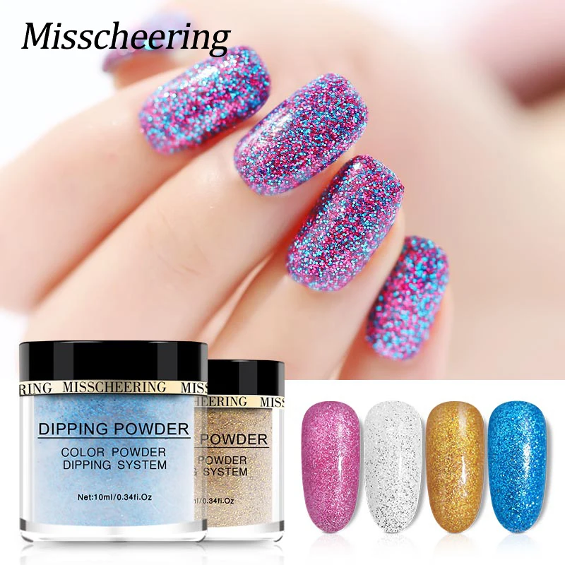 

Dipping Nail Powders Gradient French Holographic Nail Art Glitter Powder Natural Dry Colorful Manicure Pigment Without Lamp Cure
