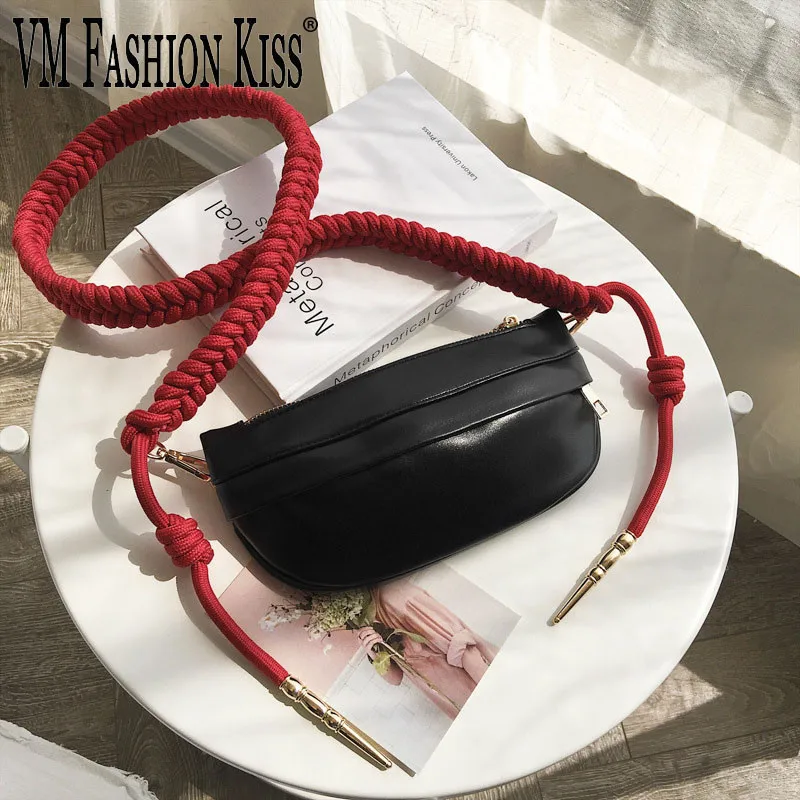 

VM FASHION KISS belt bag Messenger Bags Summer Small Chest Bag Mini Disco Shoulder Ladies PU Leather crossbody bags for Women