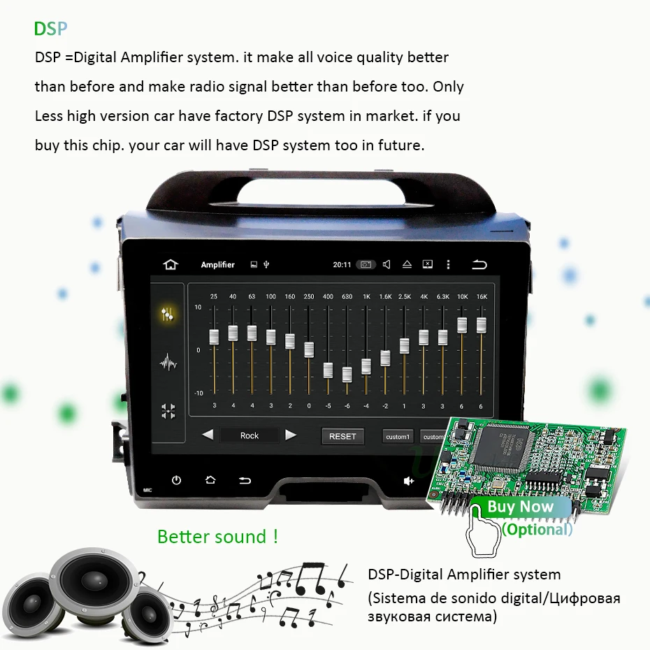 Perfect 9" 4G 64G Android 9.0 DSP IPS AV Output CAR DVD PLAYER For KIA sportage 2011-2015 GPS screen navigation stereo radio receiver 3