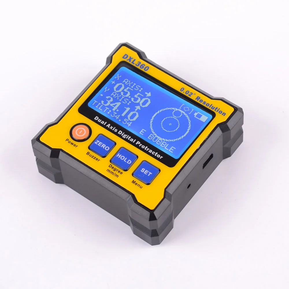 

DXL360 High accuracy Dual Axis Digital Angle Protractor Angle meter Dual-axis Digital Level gauge with 5 Side Magnetic Base